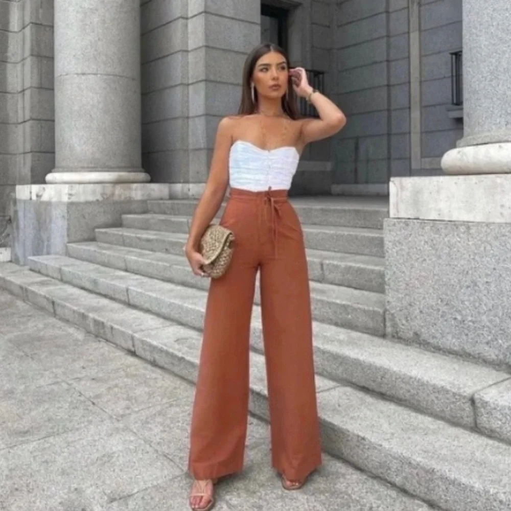 BLOGGERS FAV Zara linen blend pants trousers